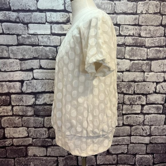 Alfani White Short Sleeve Pull Over Blouse Size XL - Picture 4 of 10